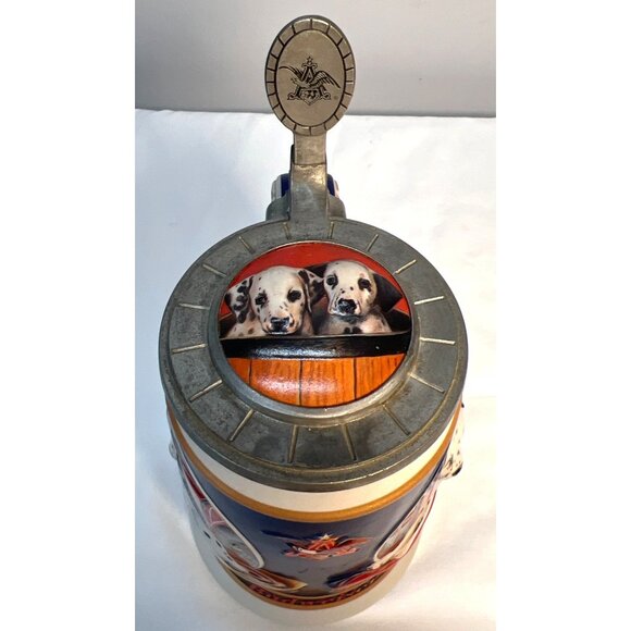 Budweiser Collector Edition Dalmatian Dog Stein With Pewter Lid & Certificate - Picture 4 of 7